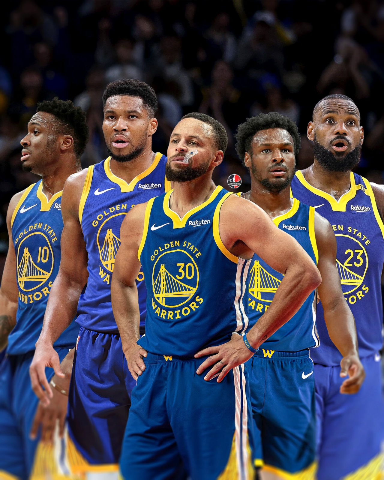 B体育-美媒P图：想象一下詹姆斯父子与字母兄弟在湾区与库里联手